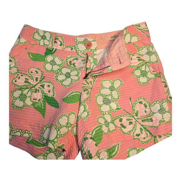Lilly Pulitzer The Callahan Shorts Womens 0 Pink/Green Butterfly Floral Print - Picture 7 of 10